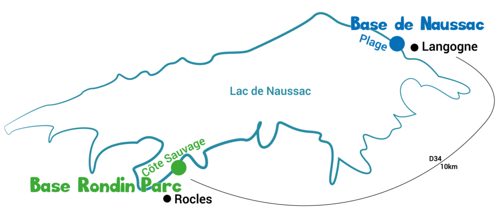 LAC DE NAUSSAC bases de loisirs pour vacances en famille en lozère